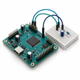 Illustration of a circuit board and breadboard
