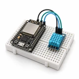 Illustration of a connected microcontroller and sensor