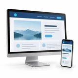 Illustration of a responsive website on a monitor and phone