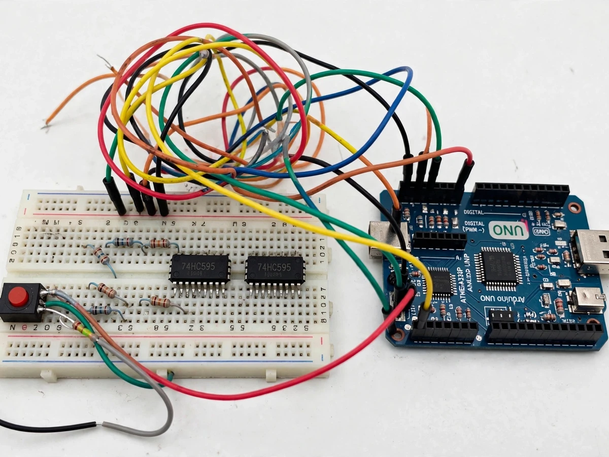 4x4x4 LED Cube with Arduino and Shift Registers — project photo 2