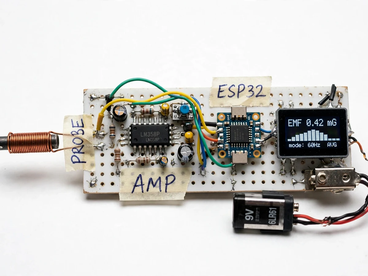 Handheld EMF Radiation Meter with Live Display — project thumbnail preview