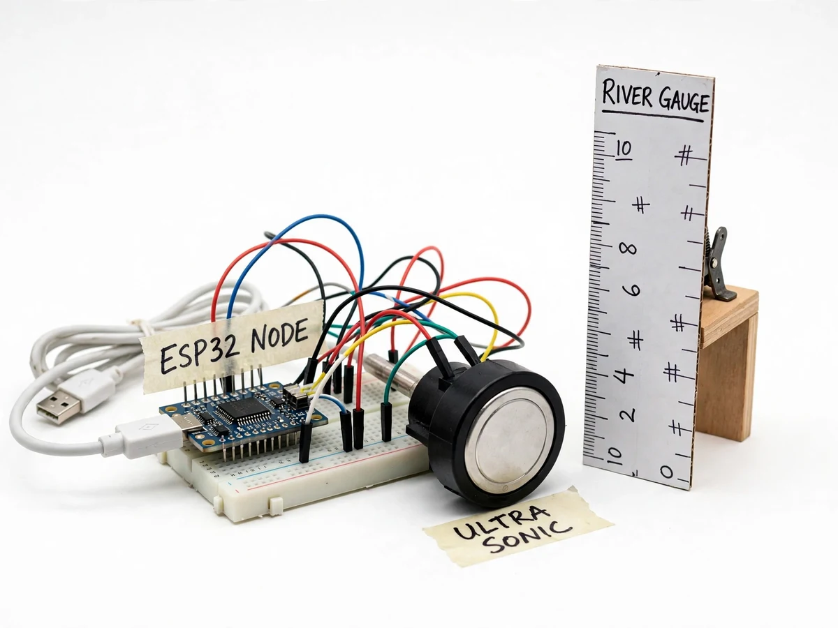 IoT Flood Level Monitor with River Gauge Alerts — project thumbnail preview