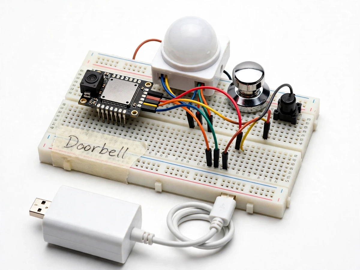 Smart Video Doorbell with ESP32-CAM and Telegram Photo Alerts — project thumbnail preview