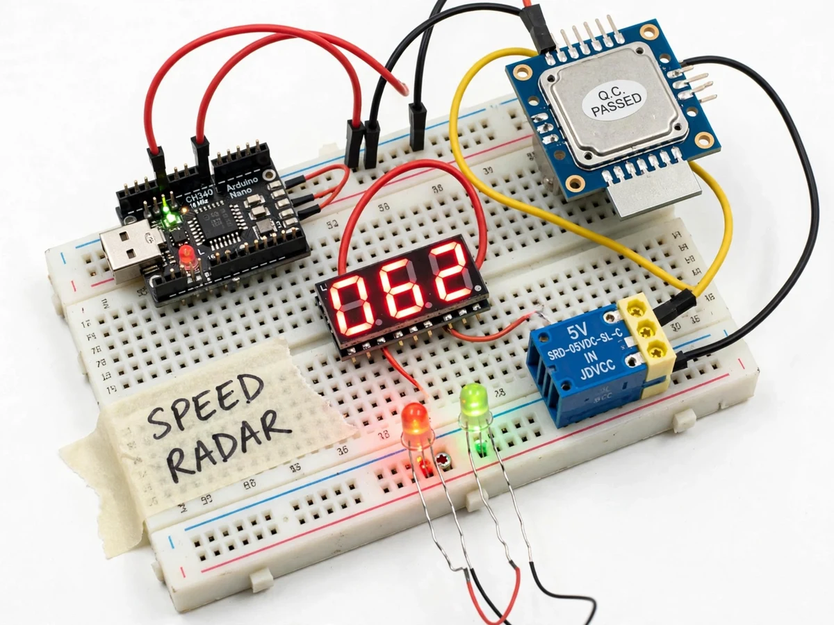 Vehicle Overspeed Detection and Warning Display using Doppler Radar Sensor — project thumbnail preview