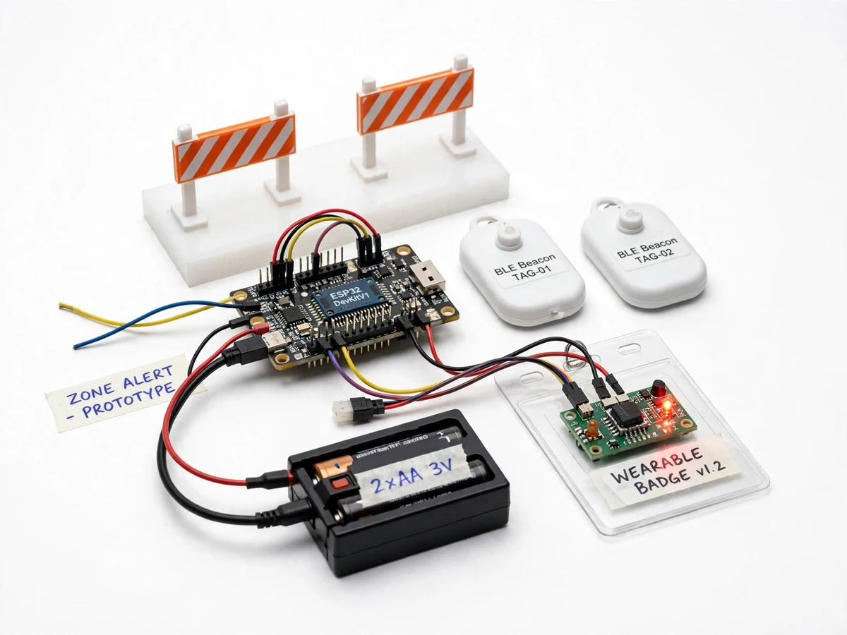 IoT Worker Zone Safety Alert using BLE Beacons — project thumbnail preview
