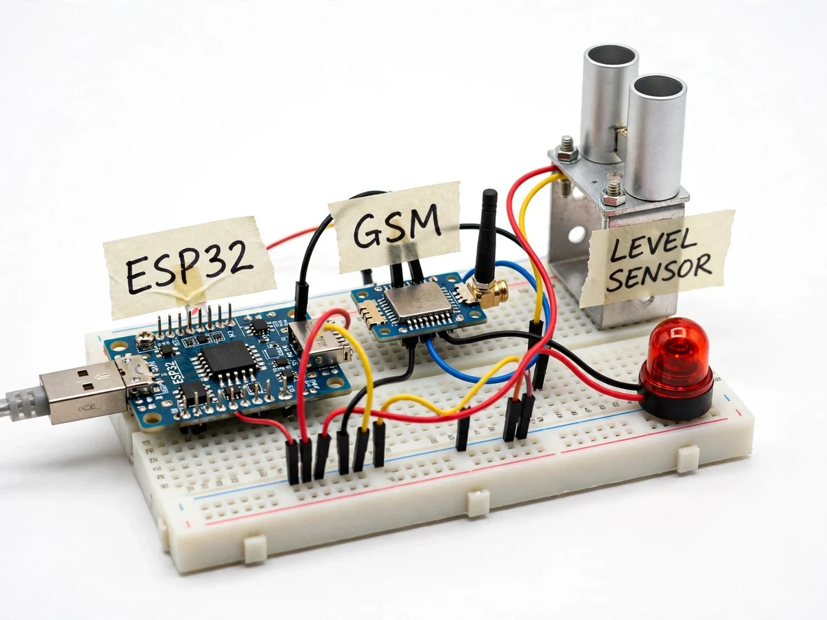 IoT Flood Water Level Alert System for Underpasses with GSM Alerts — project thumbnail preview