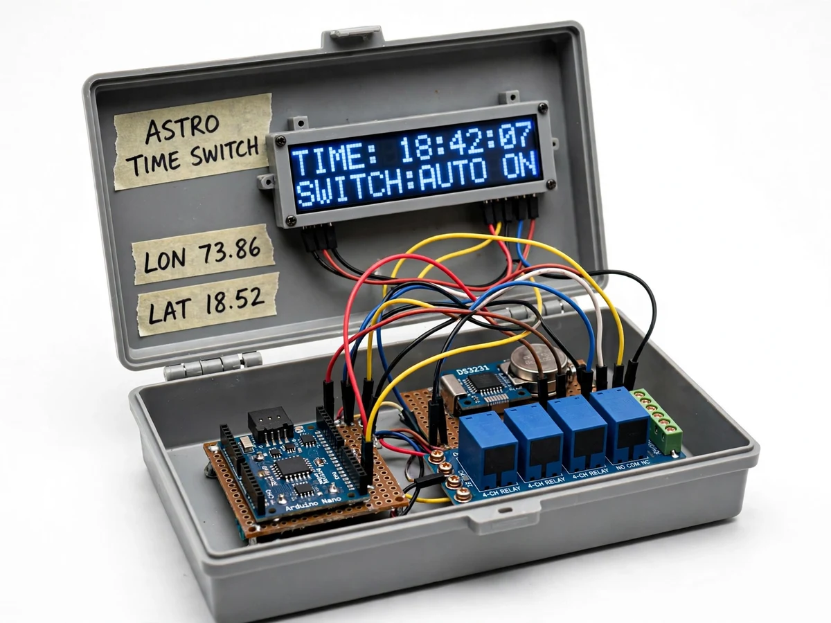 Astronomical Time Switch for Street Light Control with Sunset-Sunrise Calculation — project thumbnail preview