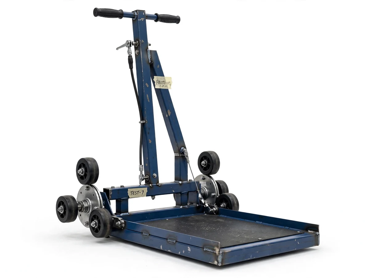 Stair-Climbing Trolley with Tri-Star Wheel Mechanism and Brake Lock — project thumbnail preview
