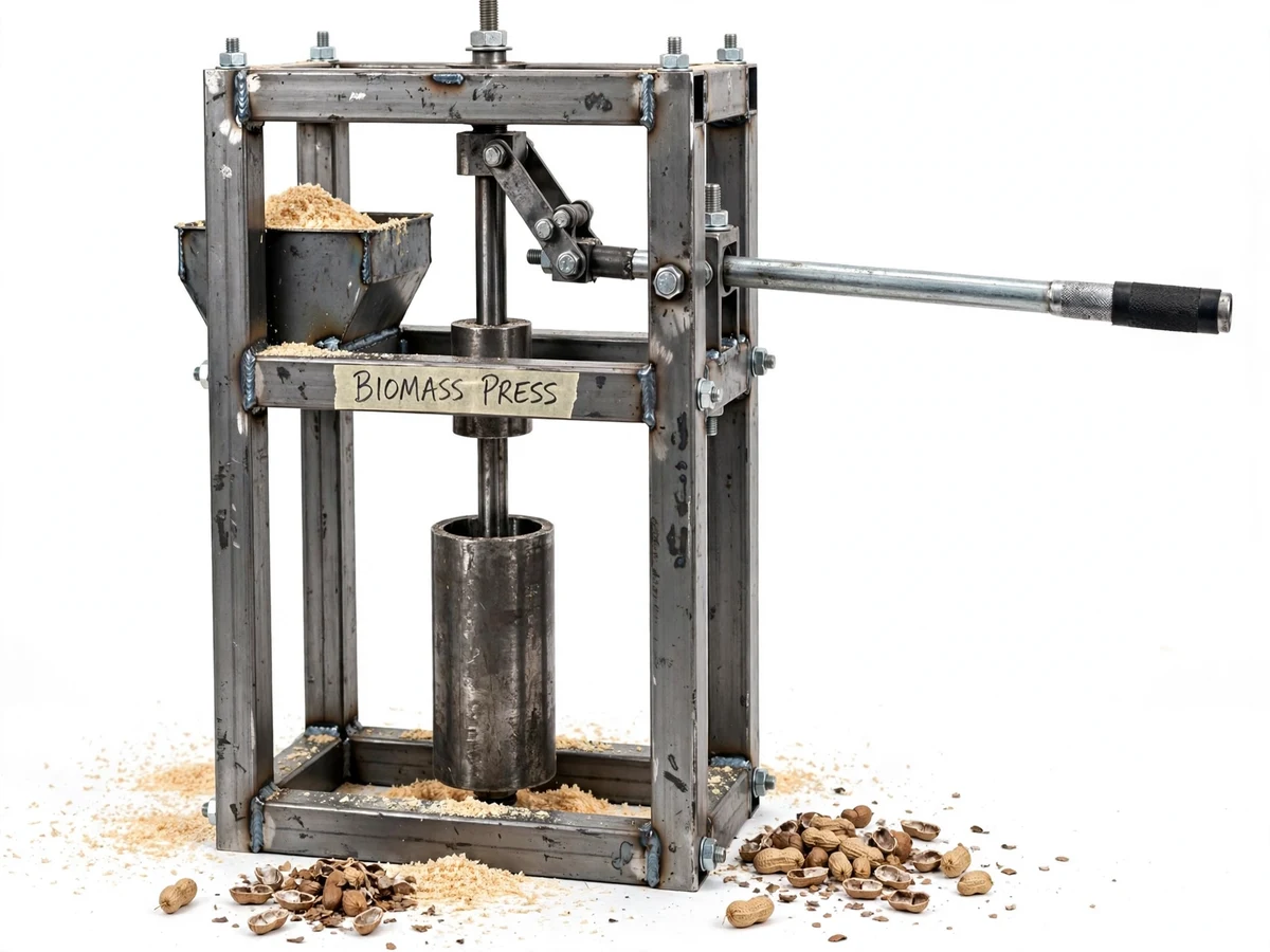 Manual Biomass Briquette Press with Lever Mechanism for Agricultural Waste — project thumbnail preview