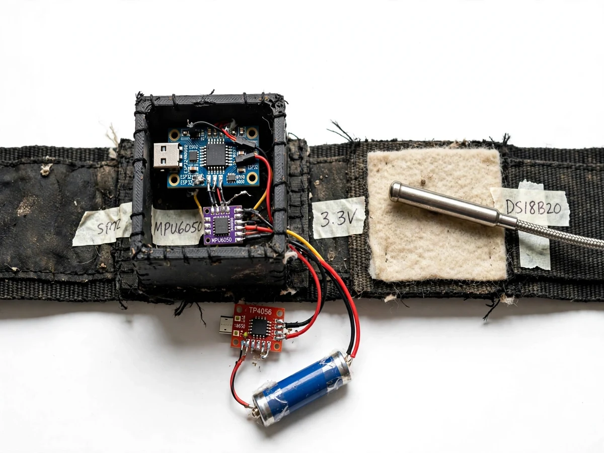 Wireless Cattle Health Tracking Collar with Temperature and Activity Sensing (ESP32) — project thumbnail preview