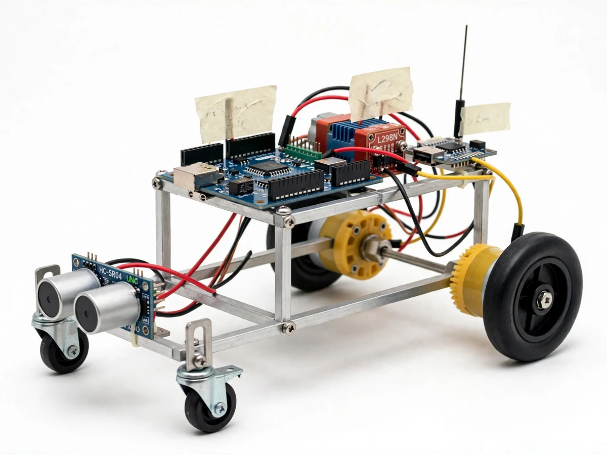 Gesture-Controlled Wheelchair with Obstacle Avoidance (Arduino) — project thumbnail preview