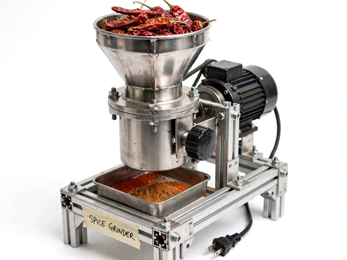Spice Grinding Machine with Fineness Control Project