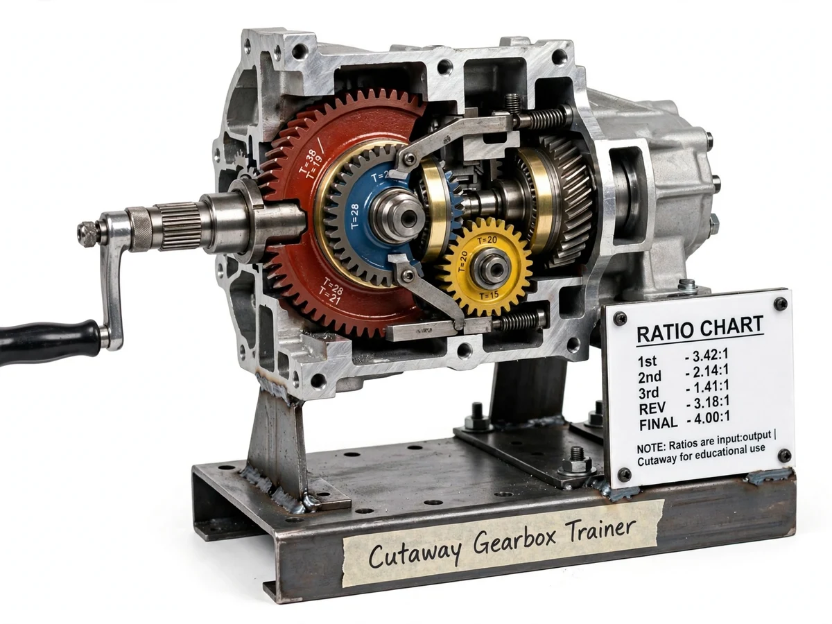 Cutaway Gearbox Trainer using Transmission - project prototype demo screenshot