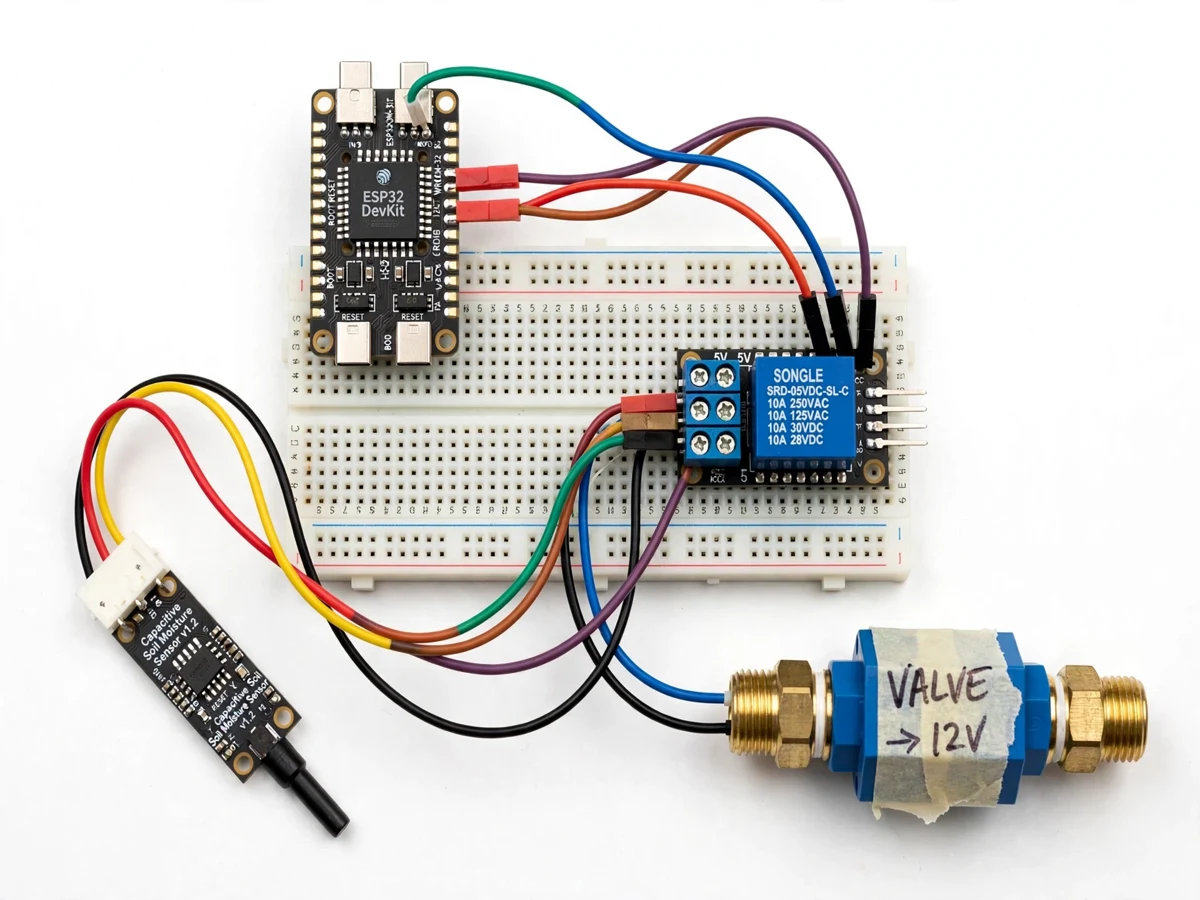 Smart Irrigation Valve Controller using ESP32 - project prototype demo screenshot