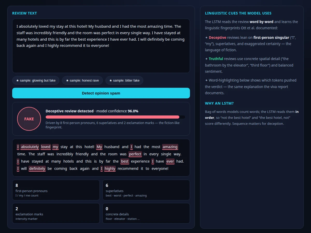 Fake Review Detection using LSTM — project thumbnail preview