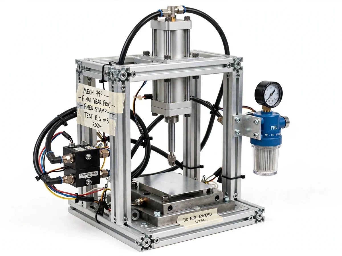 Pneumatic Stamping Machine using 5/2 Valve — project thumbnail preview