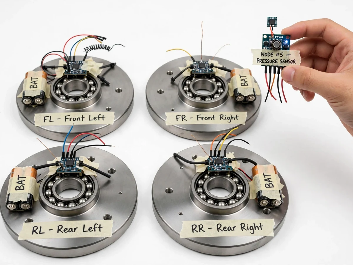 TPMS Demo Rig using Wireless Sensors — project thumbnail preview