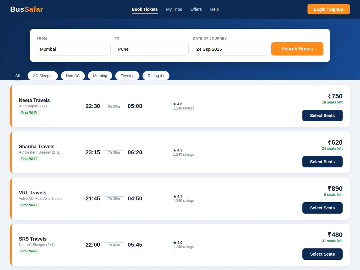 Online Bus Ticket Booking System — project thumbnail preview