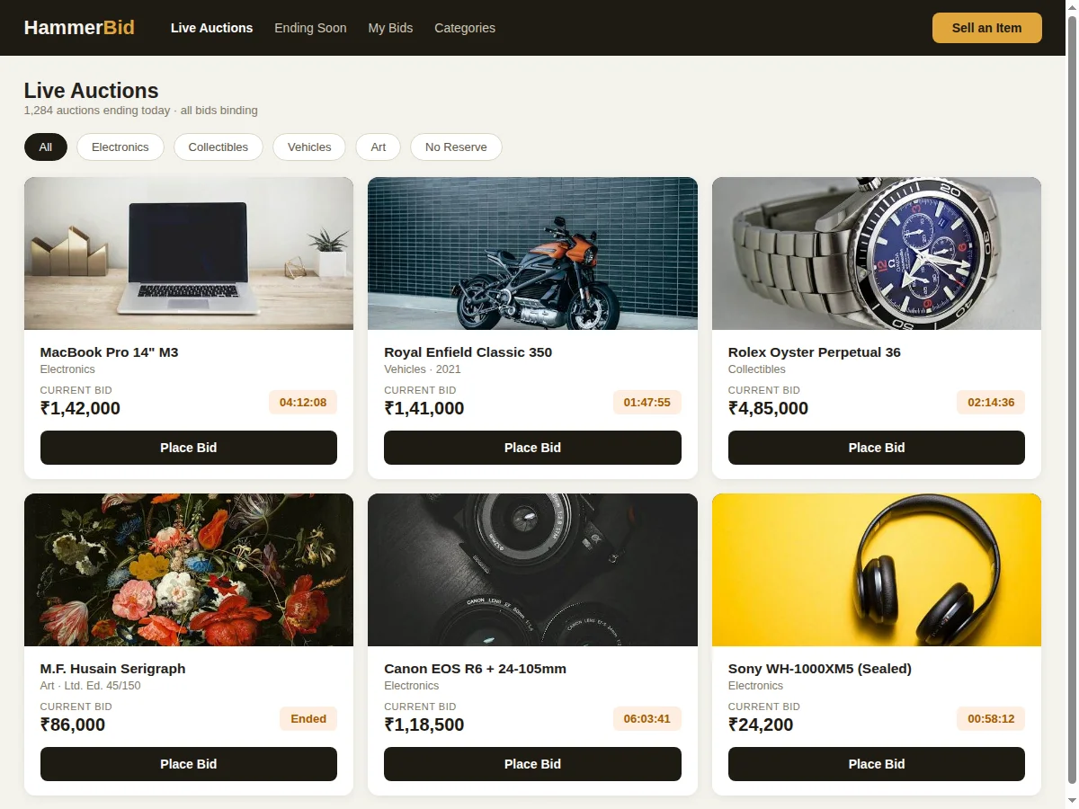 Online Auction Platform — project thumbnail preview