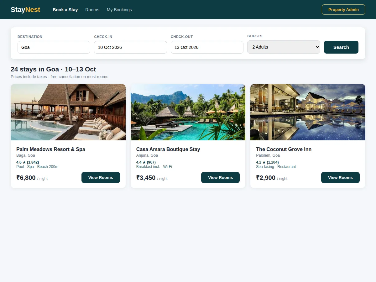 Hotel Room Booking and Management System — project thumbnail preview