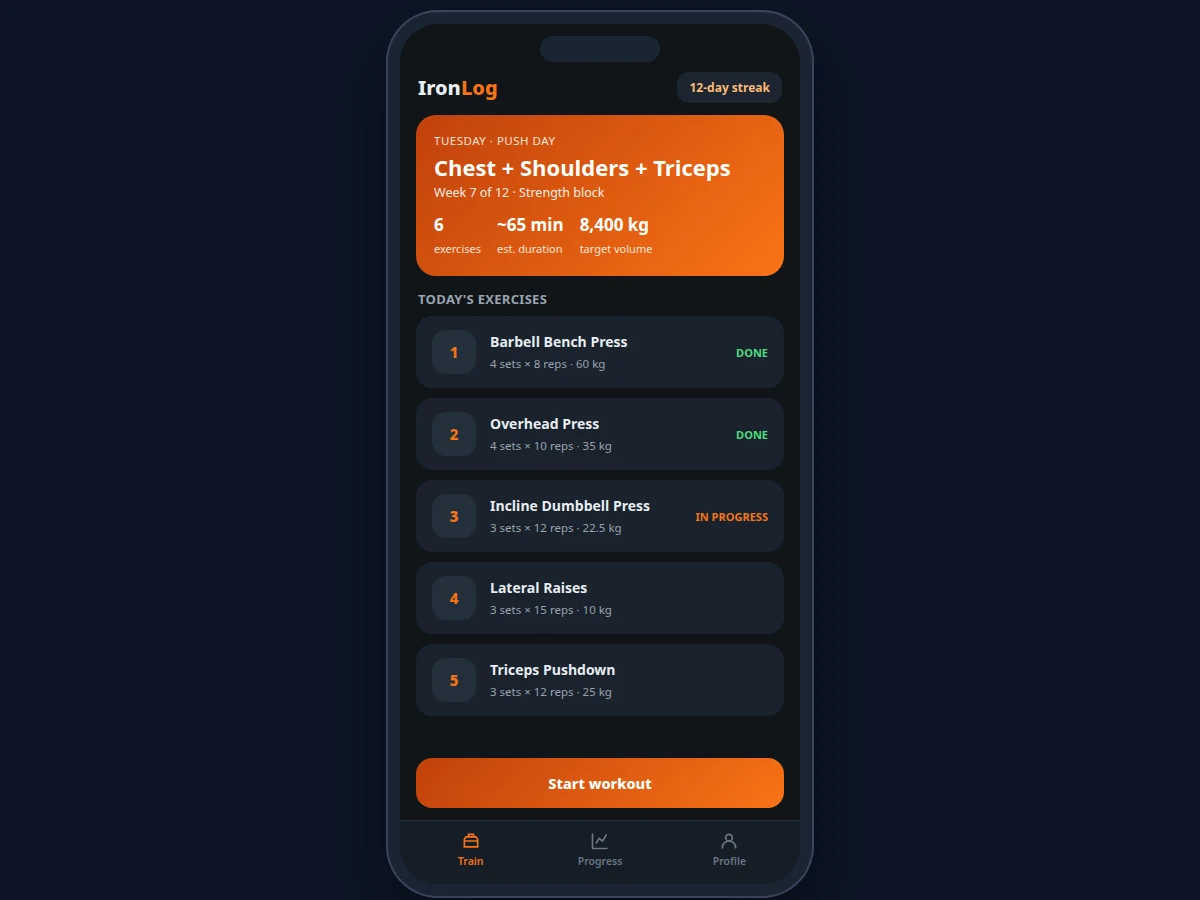 Gym Workout Tracker Android App — project thumbnail preview