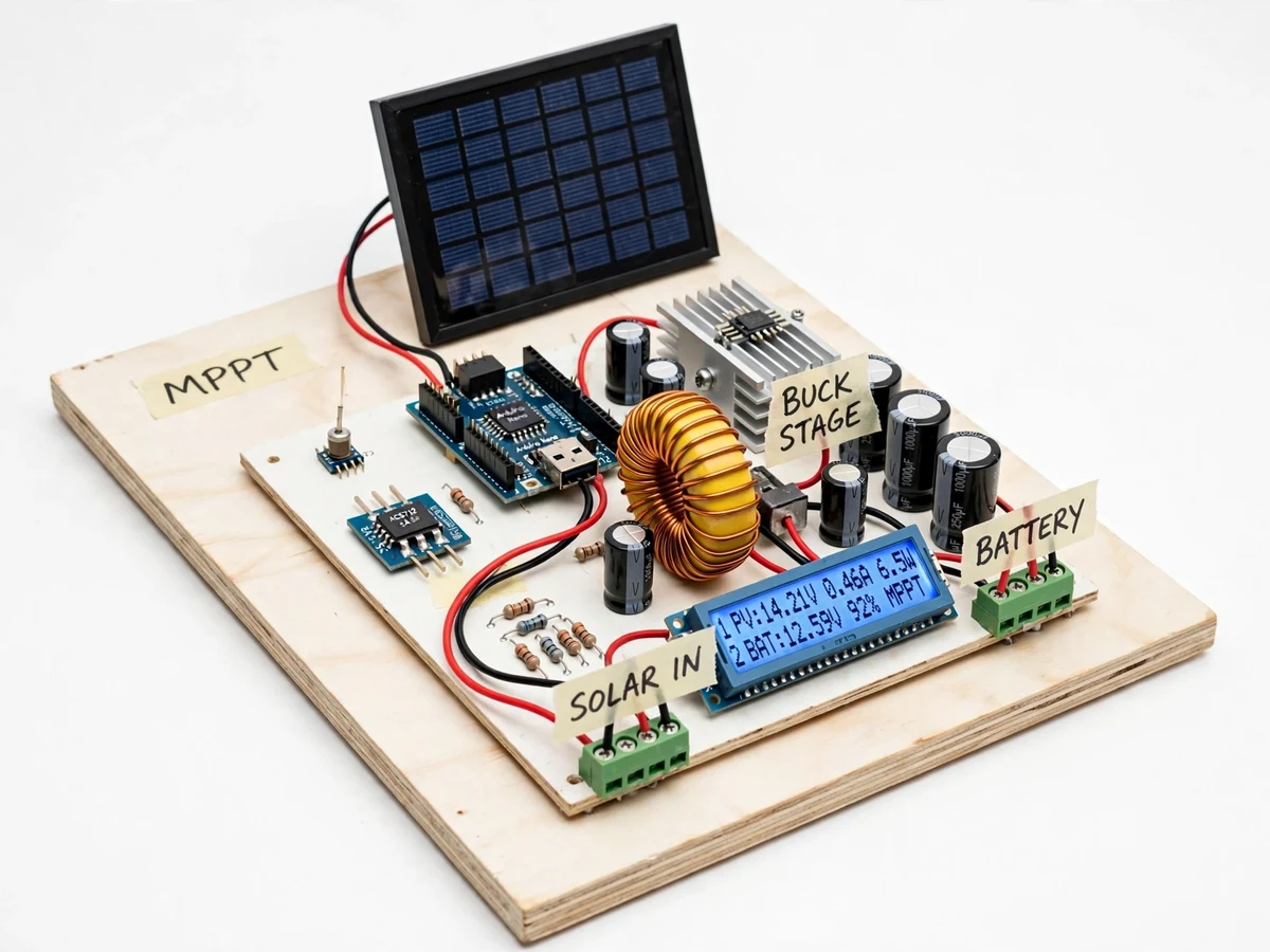 MPPT Solar Charge Controller using Buck Converter — project thumbnail preview