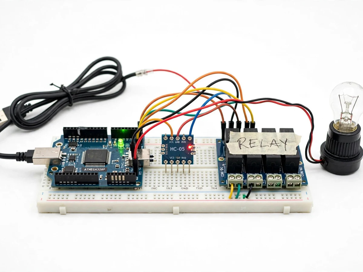 Bluetooth Home Automation using HC-05 — project thumbnail preview