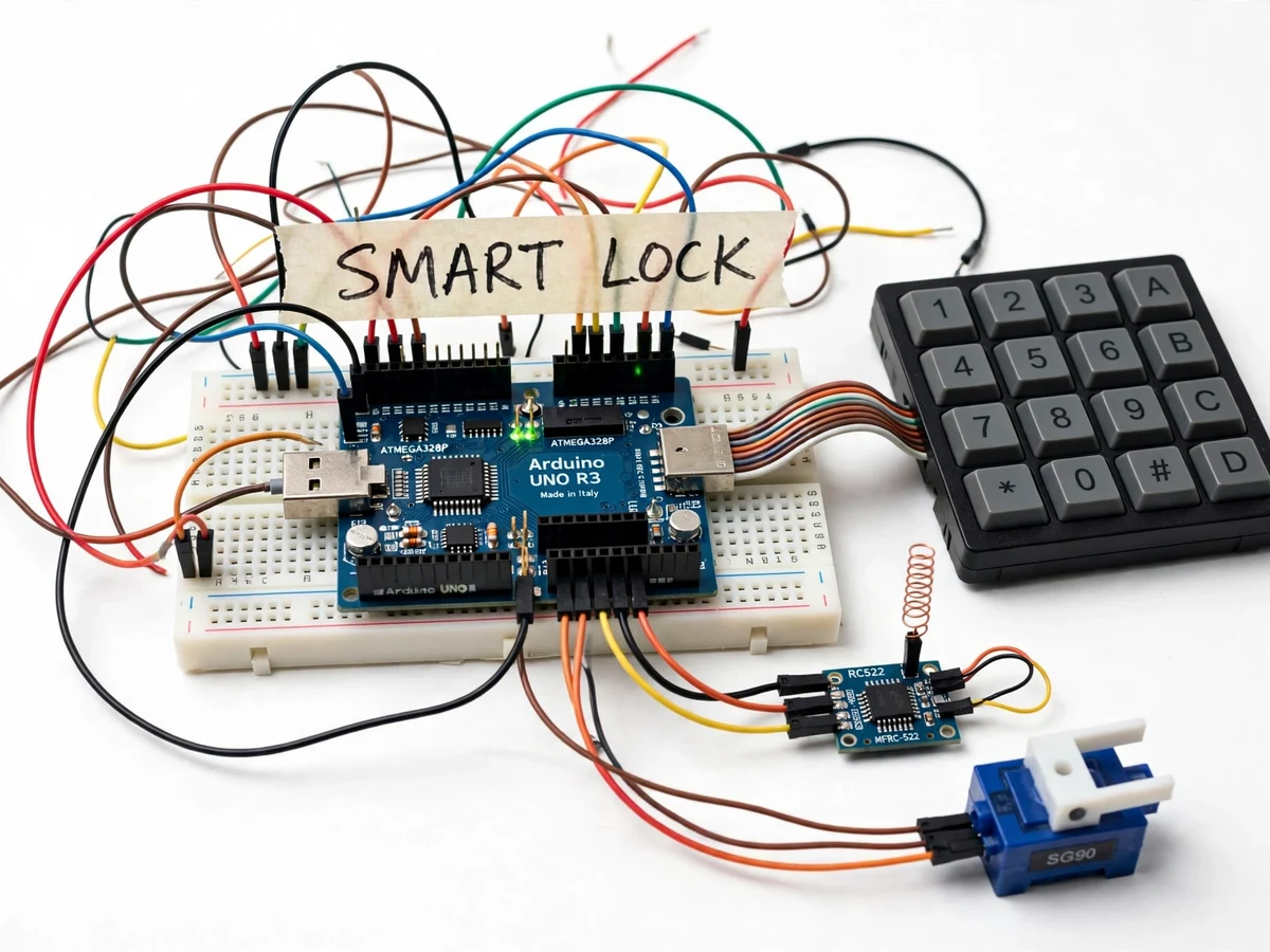 Keypad and RFID Door Lock with Web Access Log — project thumbnail preview