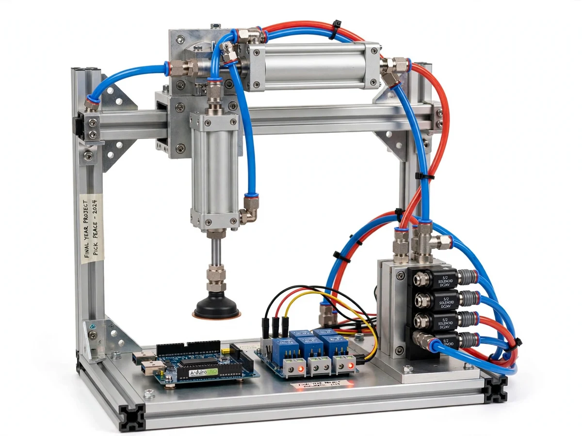 Pneumatic Pick and Place Unit with Vacuum Gripper — project thumbnail preview