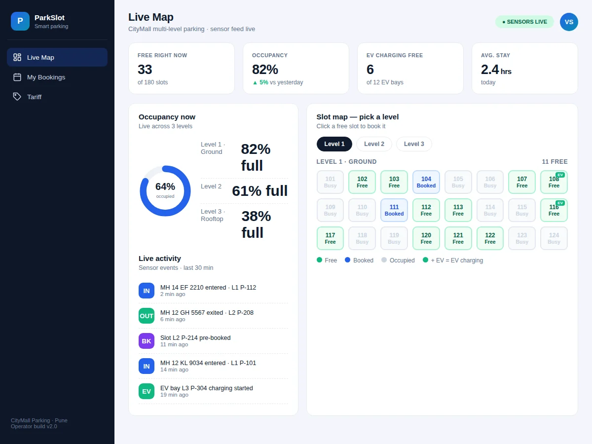 Smart Parking Slot Booking System — project thumbnail preview