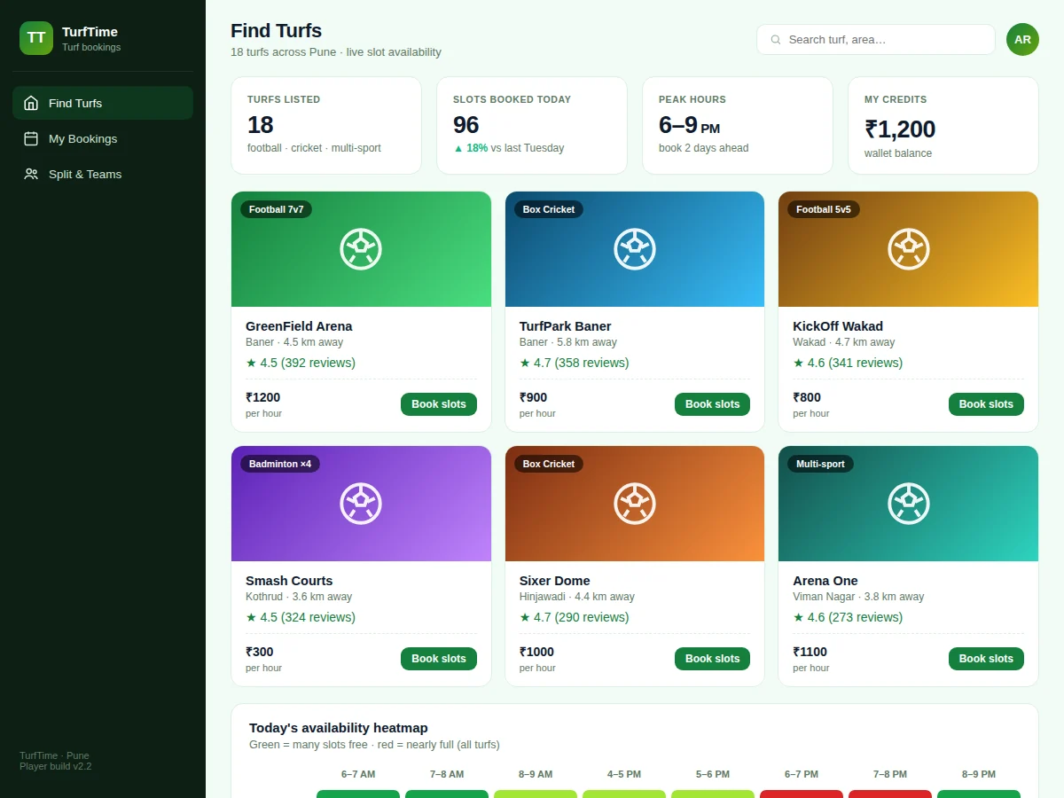 Sports Turf Booking System — project thumbnail preview