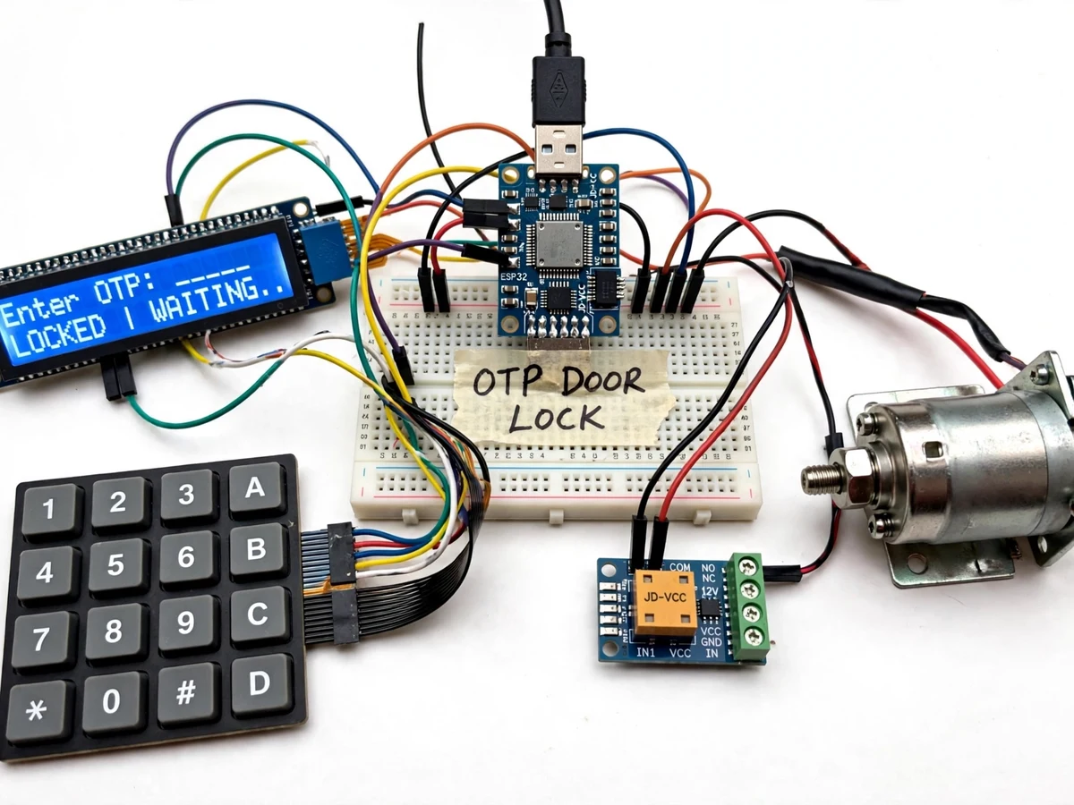 IoT Door Lock with OTP Authentication via Telegram — project thumbnail preview
