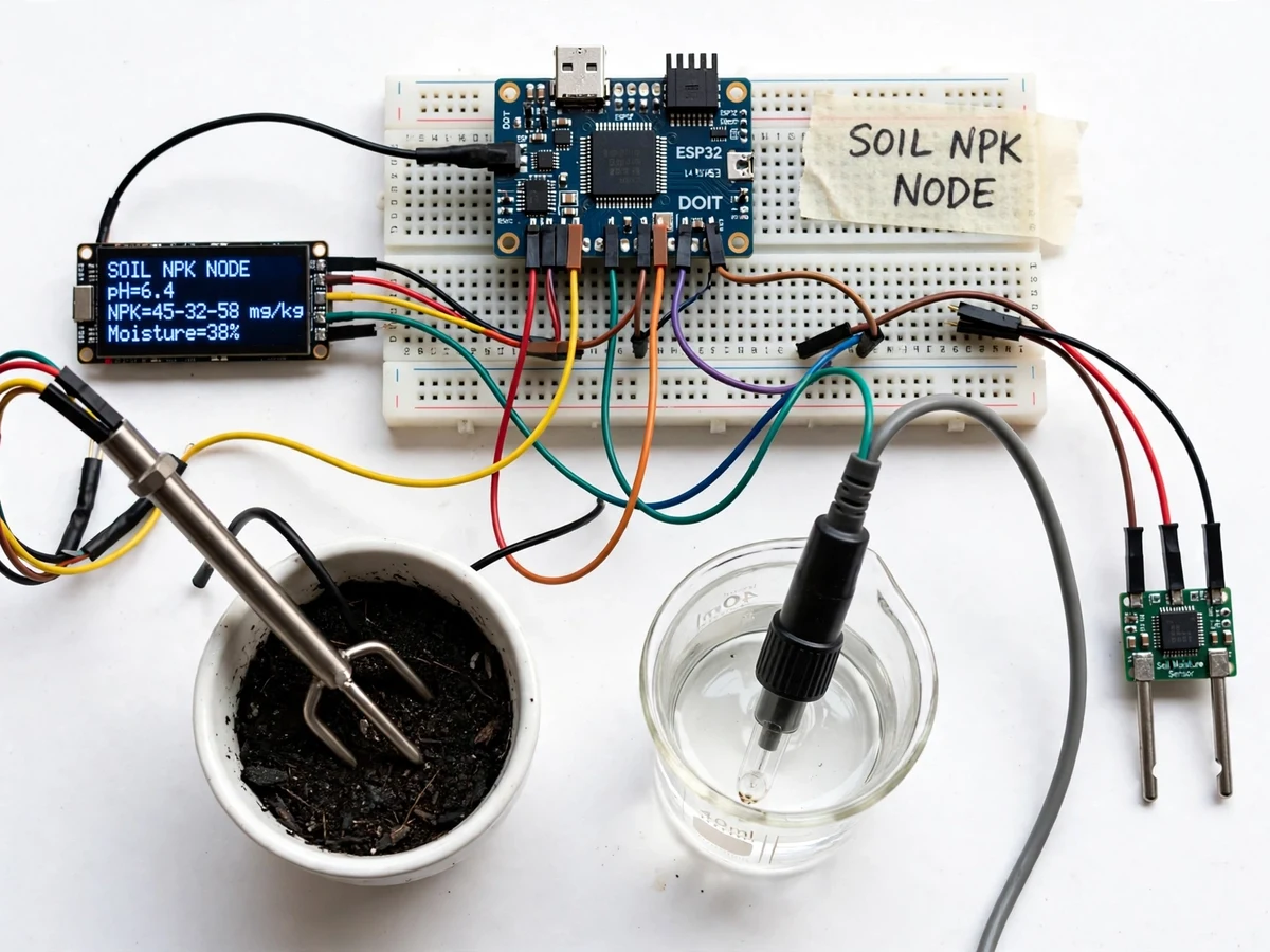IoT Soil Nutrient Monitor with NPK and pH Sensing — project thumbnail preview
