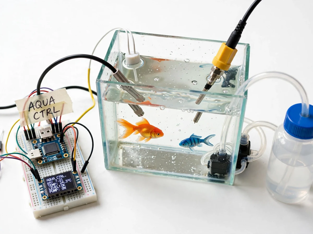 IoT Aquarium Controller with Temperature, pH and Auto Water Top-Up — project thumbnail preview