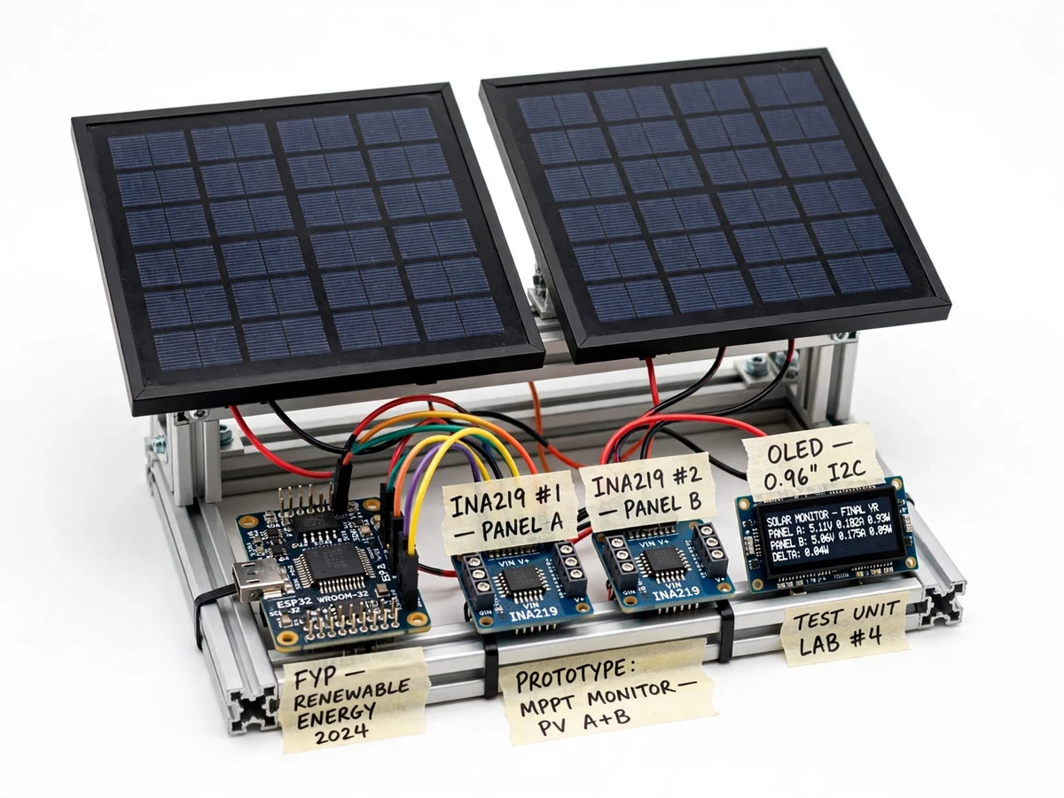 IoT Solar Panel Soiling Monitor with Cleaning Alert — project thumbnail preview