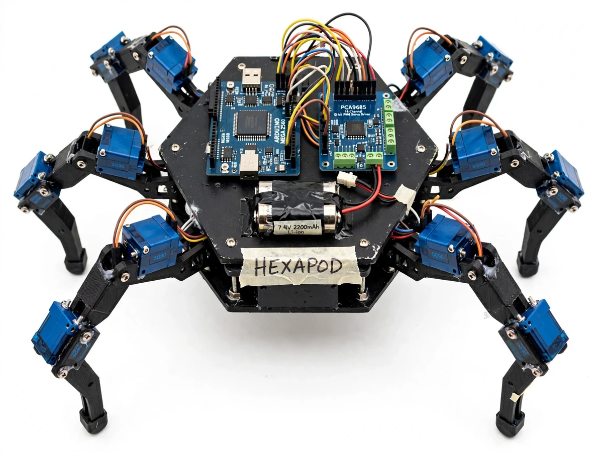 Hexapod Walking Robot with Servo Control — project thumbnail preview