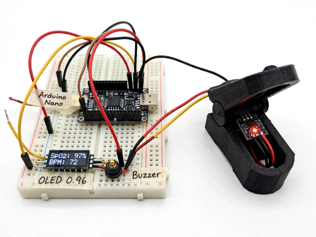 Pulse Oximeter Display Module using MAX30100 — project thumbnail preview
