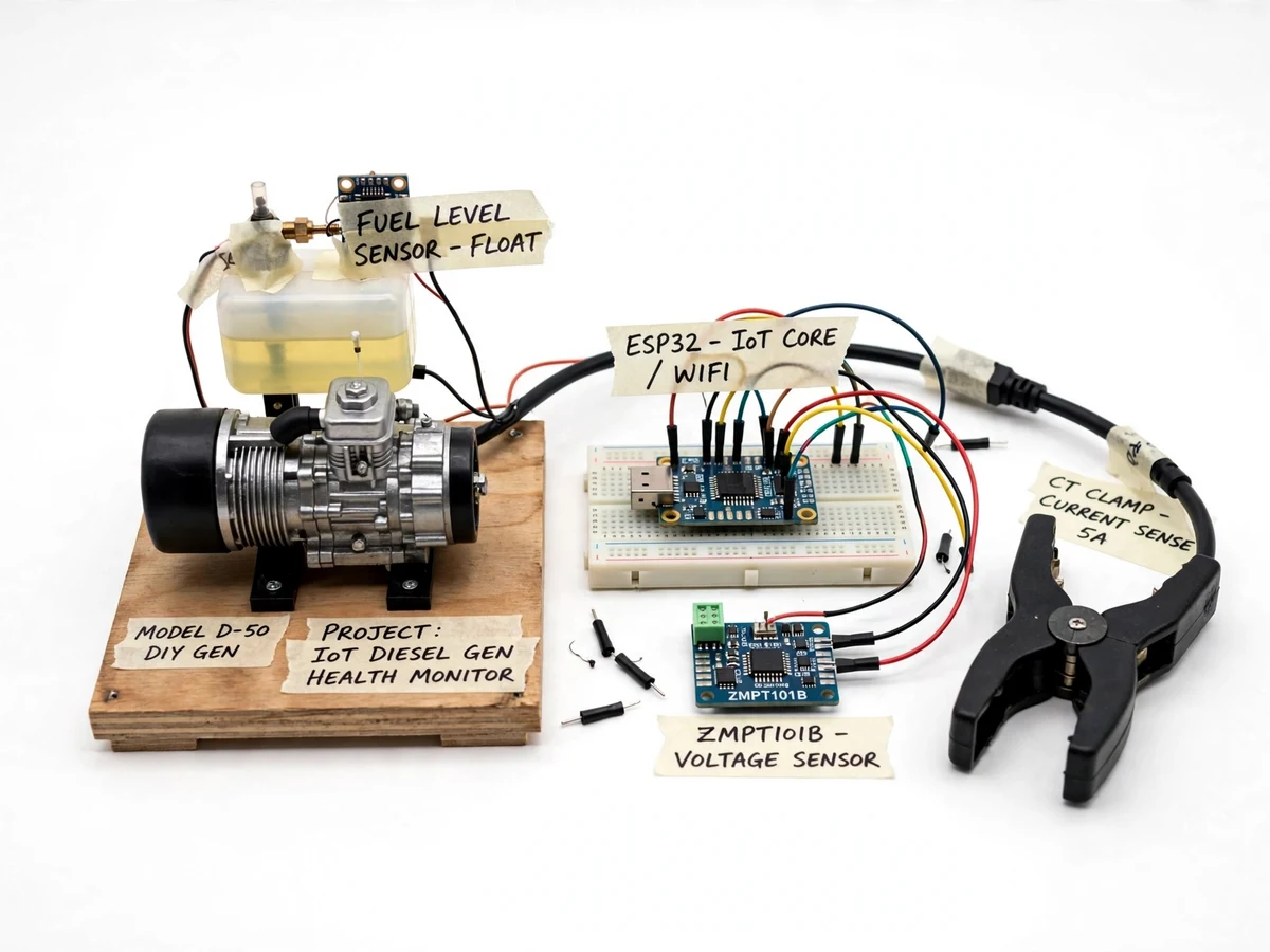 IoT Diesel Generator Health Monitor with Live Dashboard — project thumbnail preview