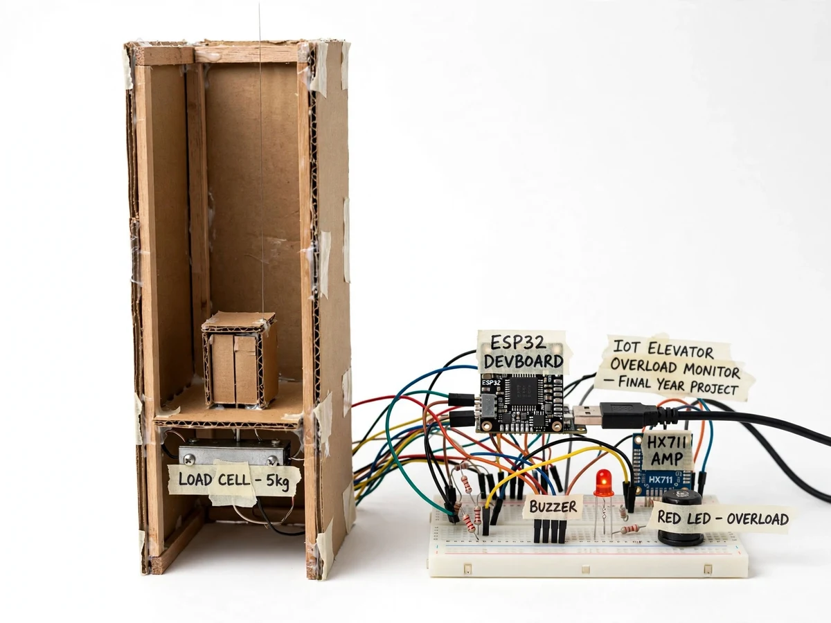 IoT Elevator Overload Monitor with Safety Dashboard — project thumbnail preview