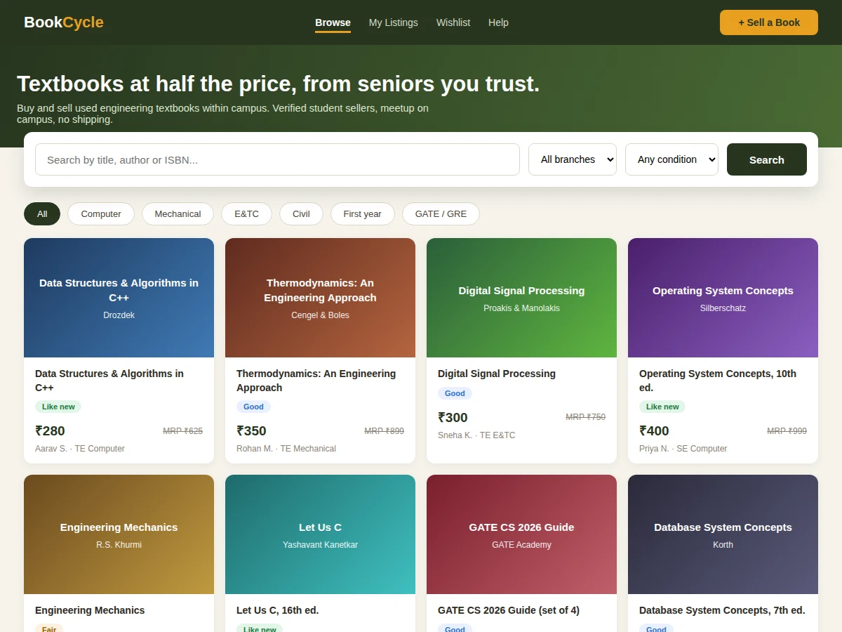 Second-Hand Book Exchange Marketplace — project thumbnail preview