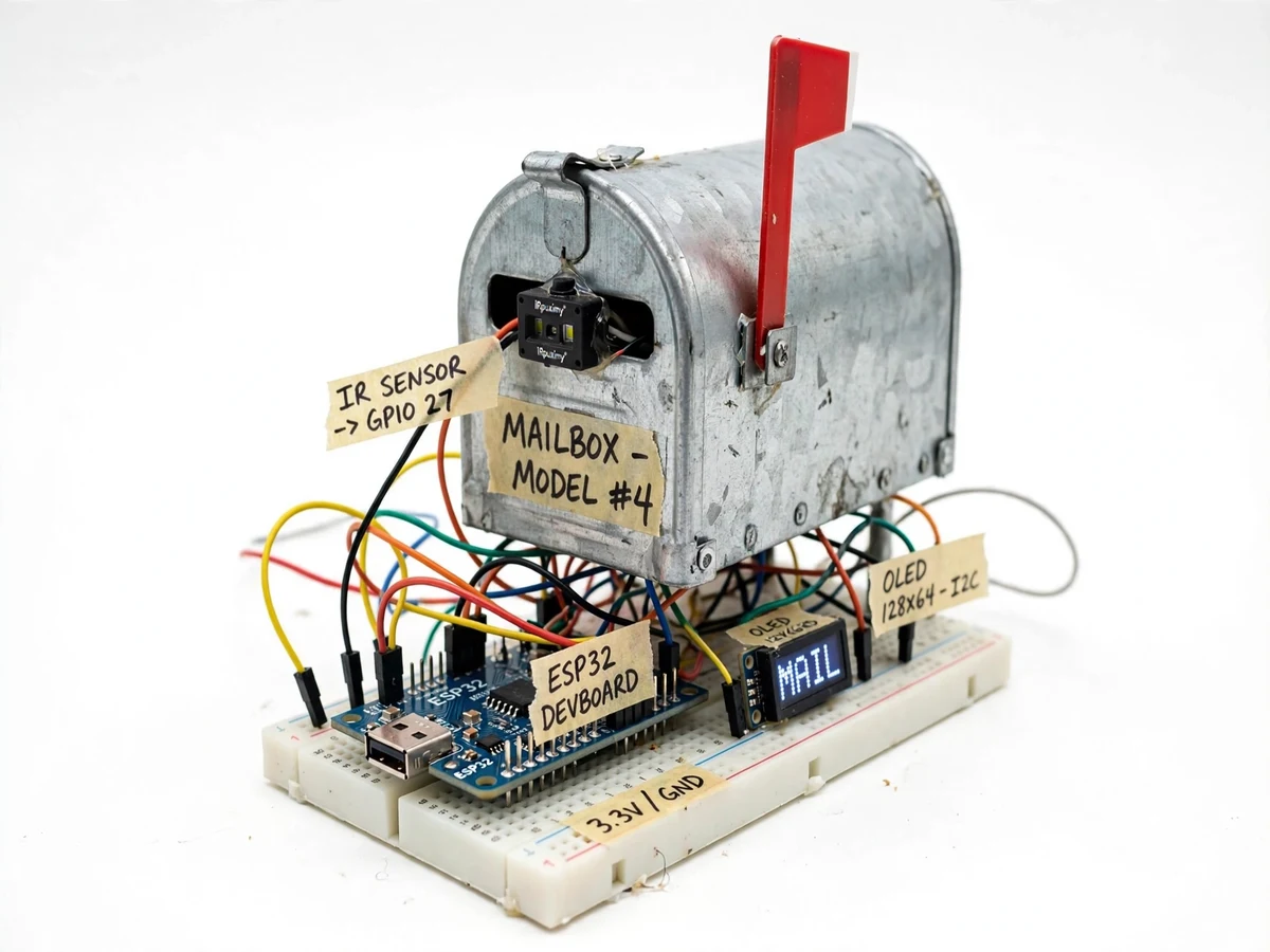 Smart Mailbox with Delivery Alert using ESP32 — project thumbnail preview