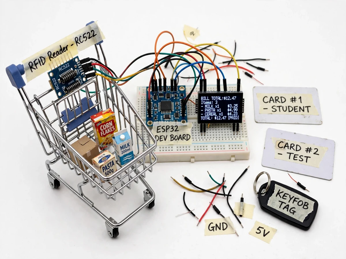 Smart Shopping Cart with RFID Billing — project thumbnail preview