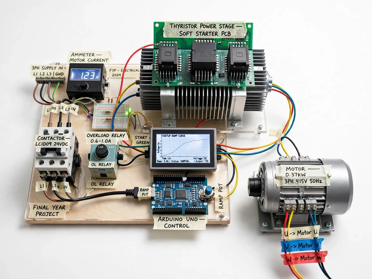 Induction Motor Soft Starter Demonstration Unit — project thumbnail preview