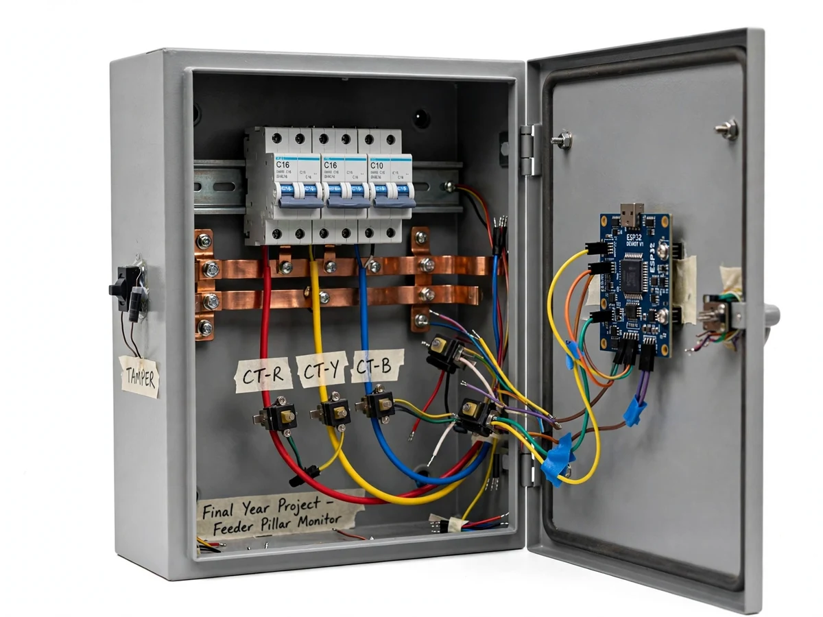 Distribution Feeder Pillar Power and Tamper Monitor with Dashboard — project thumbnail preview