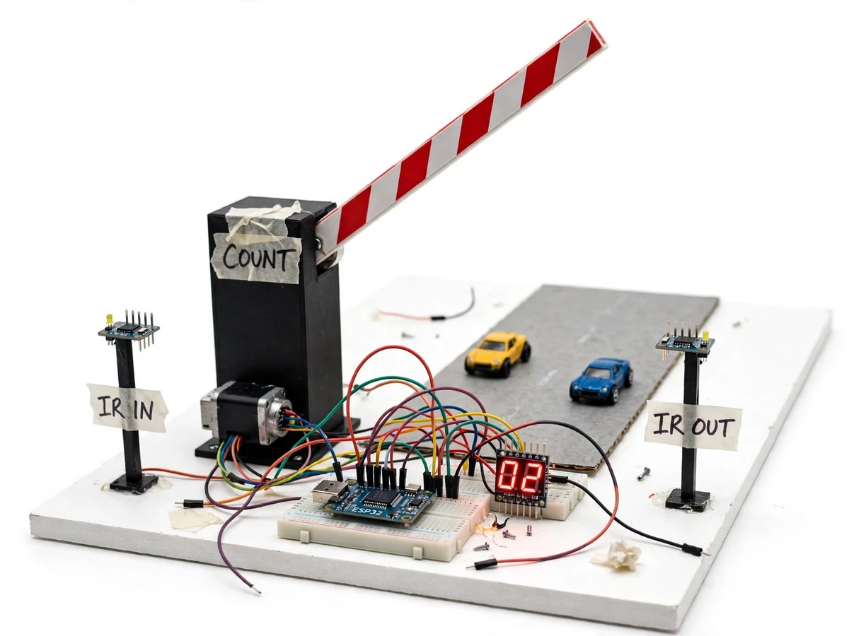 Parking Barrier Vehicle Counter with Dashboard — project thumbnail preview