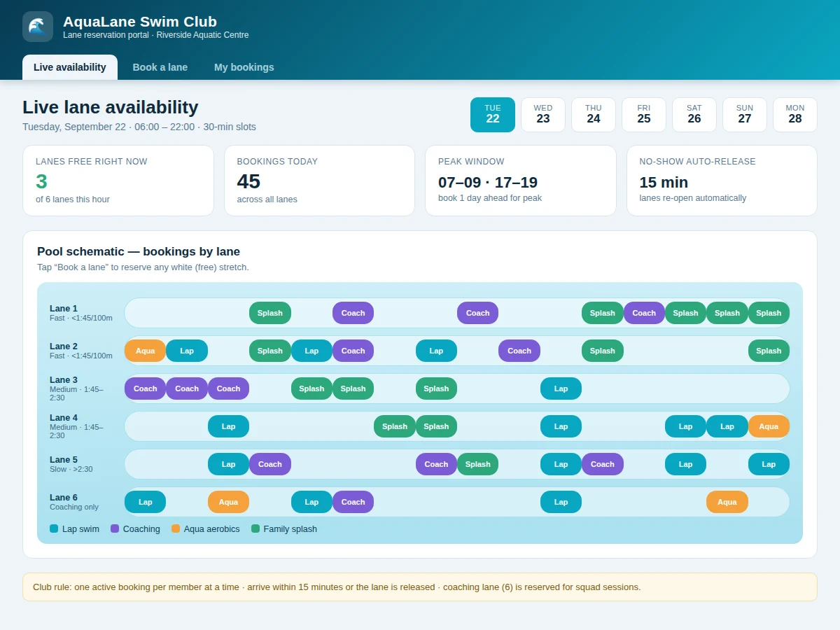 Swimming Lane Reservation System — project thumbnail preview