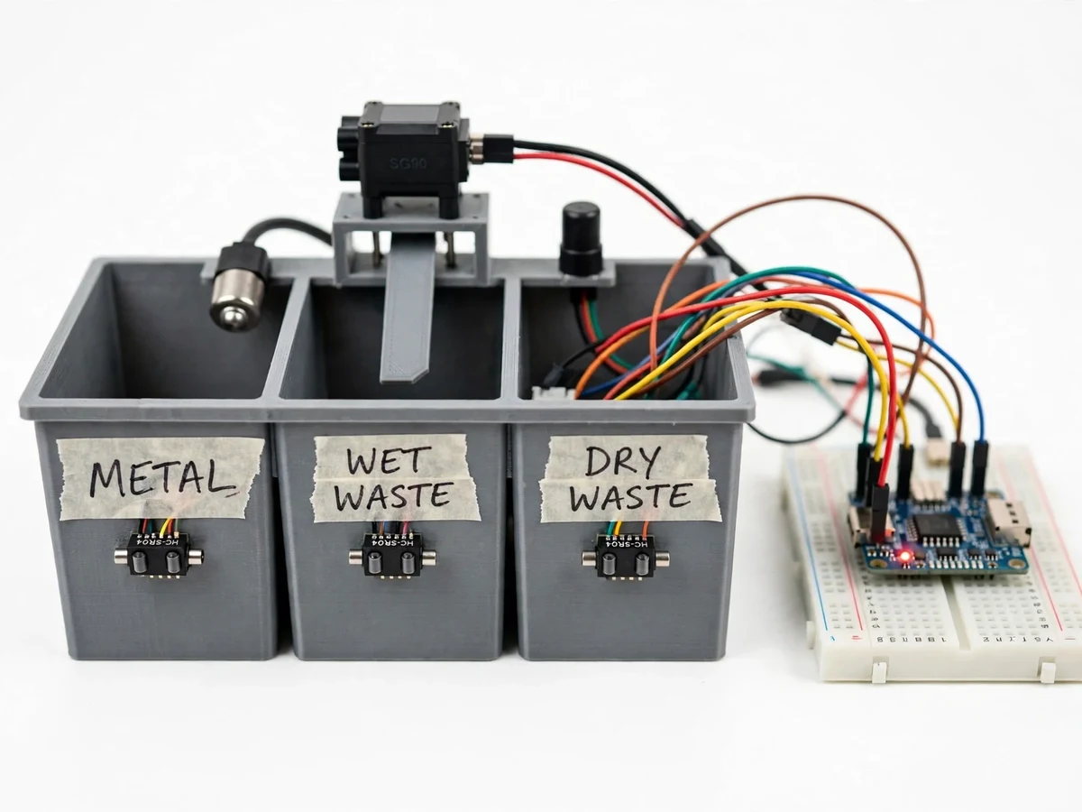 Smart Waste Segregation Bin using IoT — project thumbnail preview