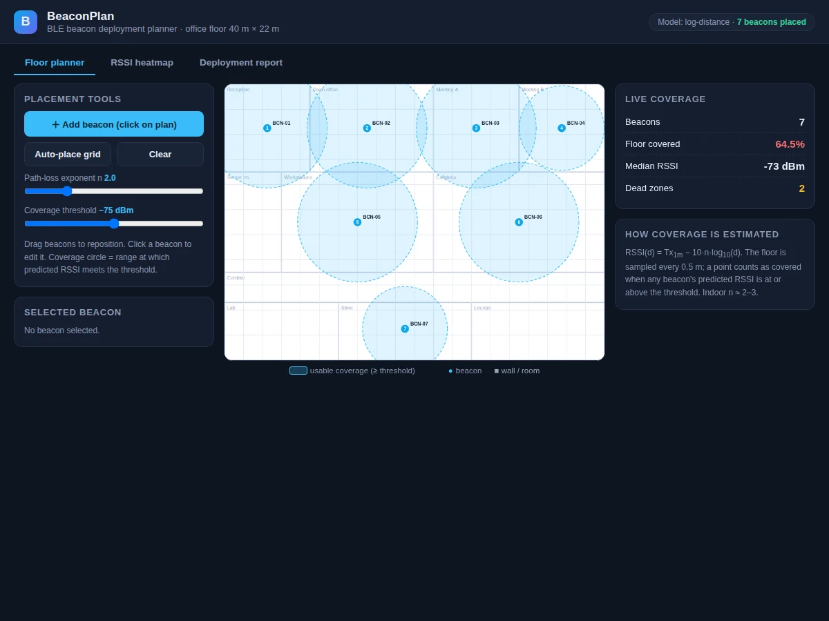 BLE Beacon Deployment Planner — project thumbnail preview