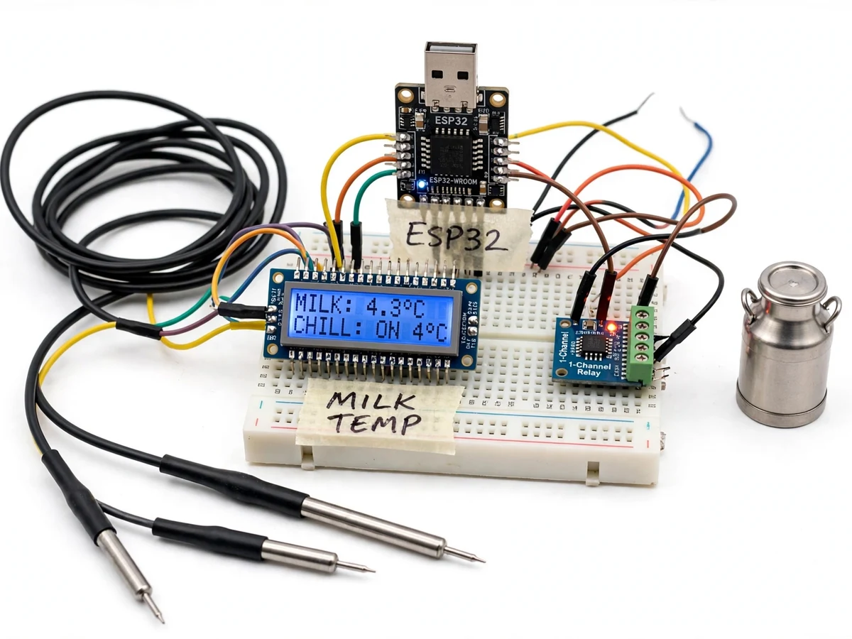 Milk Chilling Unit Monitor using ESP32 — project thumbnail preview