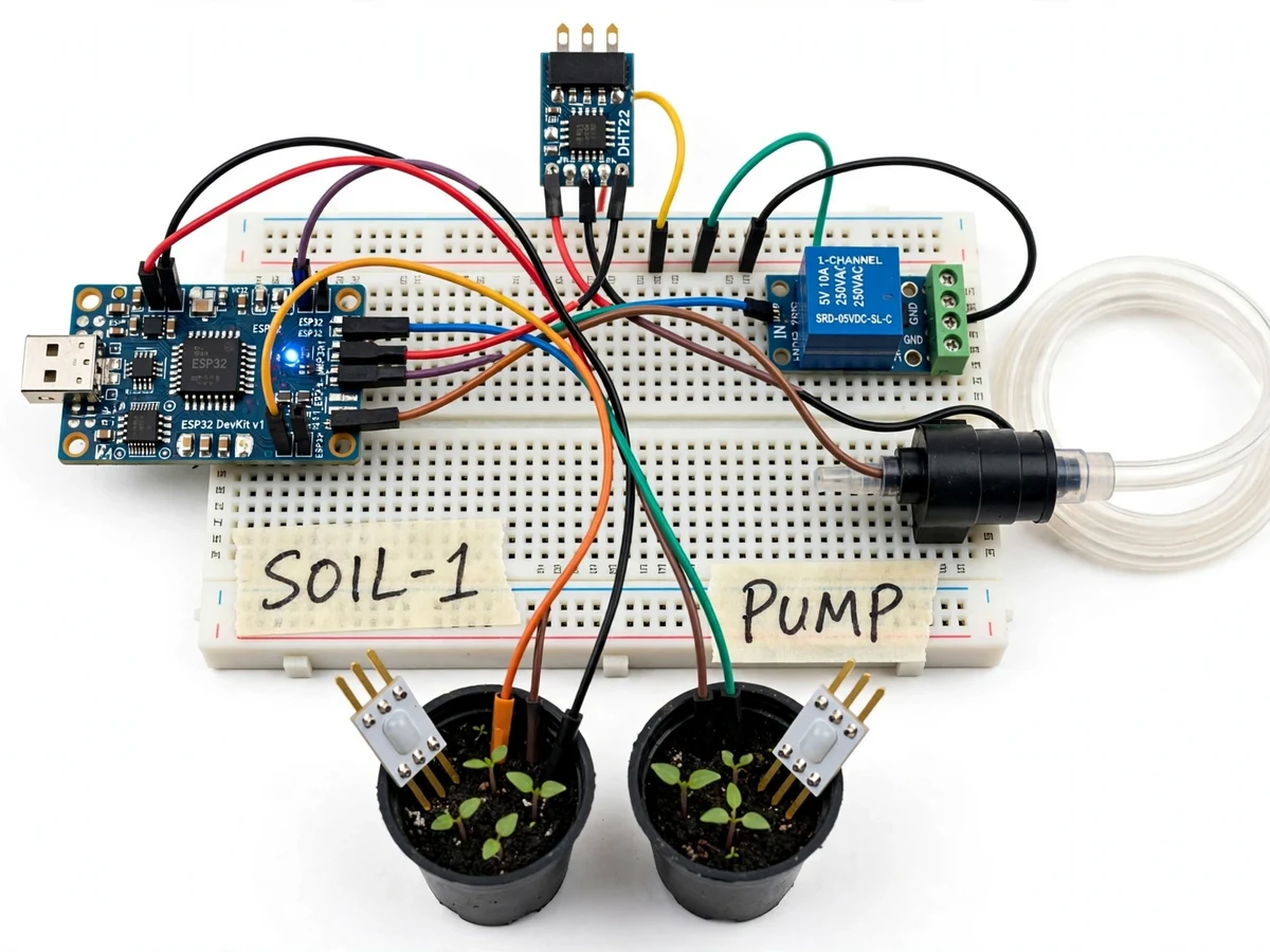 Vertical Farm Monitor using ESP32 — project thumbnail preview